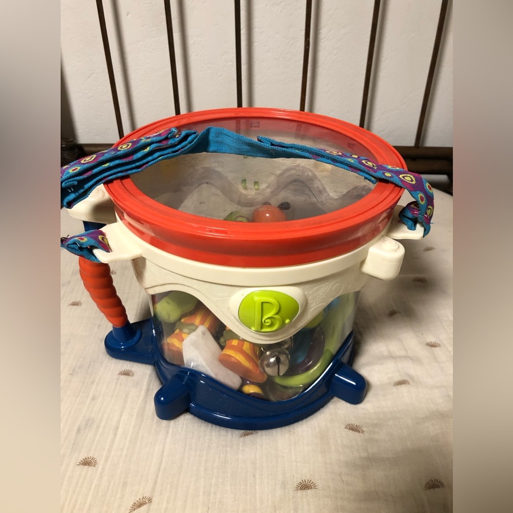 Vintage Toddler Band Drum with Instruments